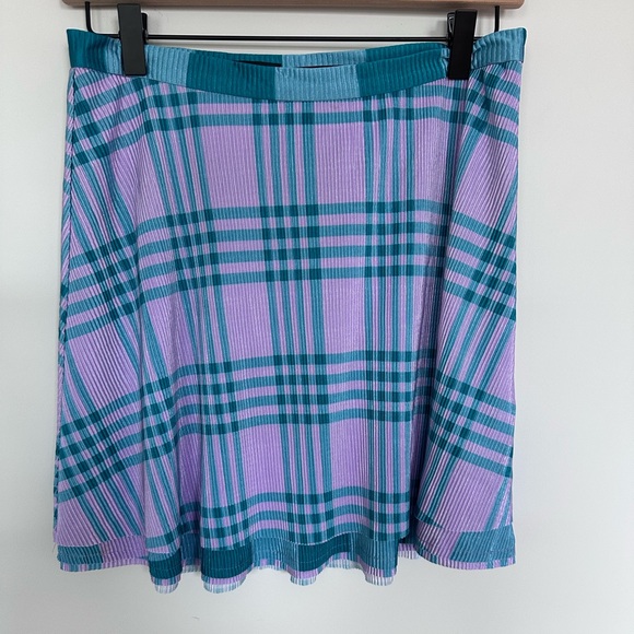 Urban Outfitters Dresses & Skirts - Urban Outfitters Plaid and Ribbed Swingy Women's Skirt in Purple and Teal